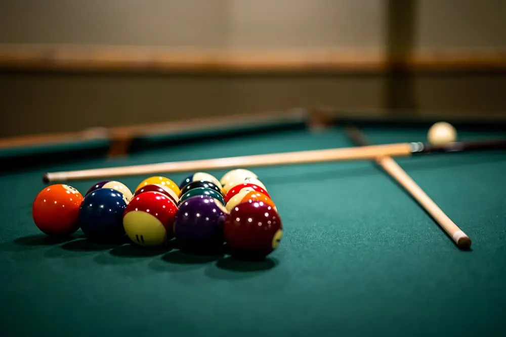 Balls on pool table